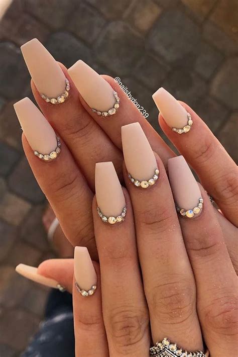 nude nails with gold glitter|63 Different Ways to Wear Nude Nails This Year.